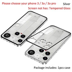 Premium Aluminum Alloy Frame with Acrylic Back Case - Elegant Protector Shell - Nothing Phone (3) (Silver)