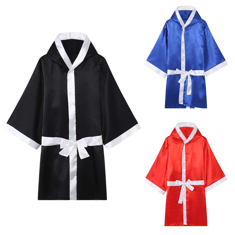 Boxing-Robe-Hooded-Men-Women-Martial-Arts-Combat-Kickboxing-Competition ...