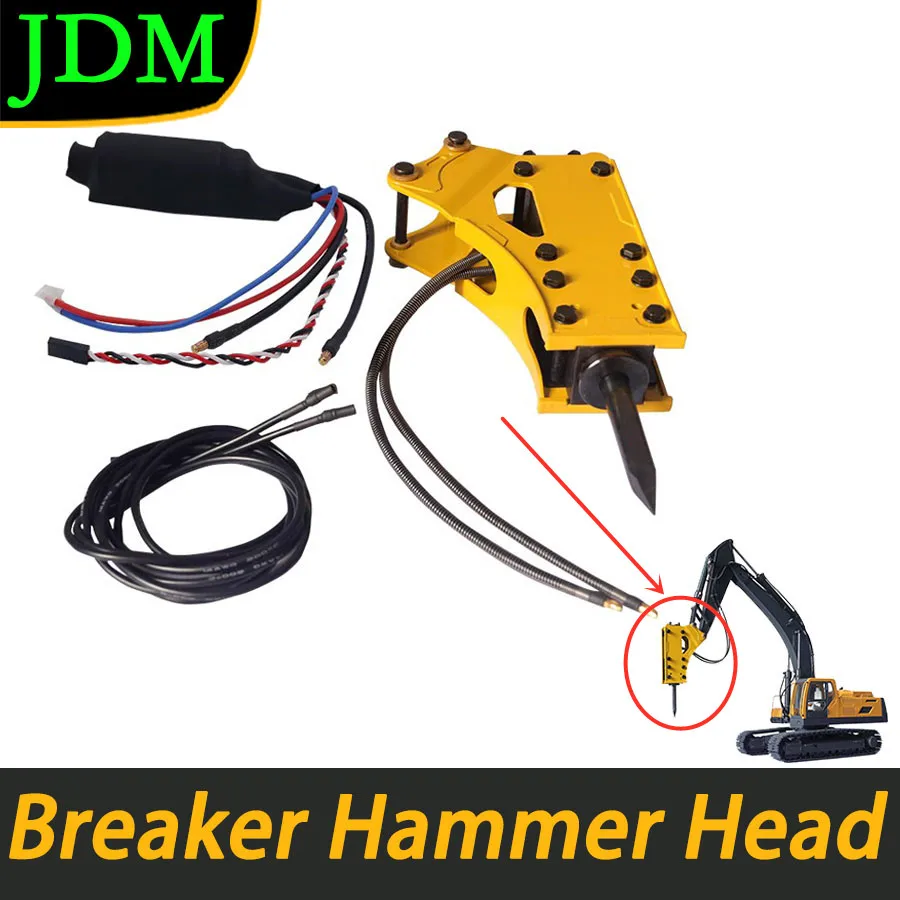 

New JDM Excavator Breaker Hammer Head Compatible For 1/12 1/14 PC270 LB954 RC Hydraulic Excavator Update DIY Parts