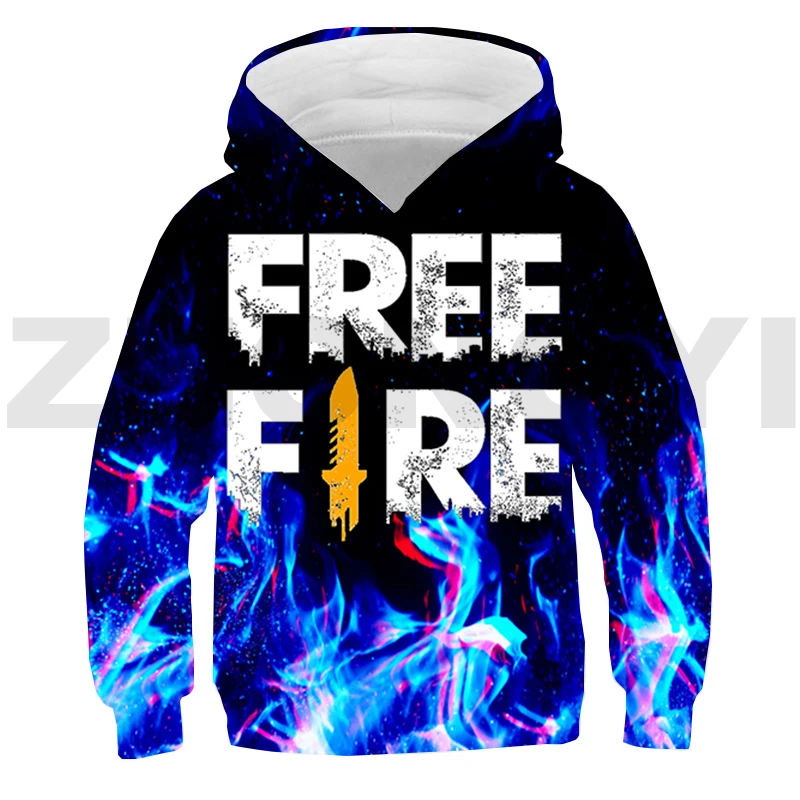 Толстовка с капюшоном в стиле аниме Game 3D Free Fire Garena, мультяшная Детская уличная одежда в стиле Харадзюку, Повседневная Свободная подсветка, одежда для отдыха в стиле хип-хоп