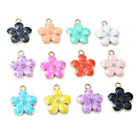 20pcs 17x14mm fleur charmes pendentif émail alliage petite fleur mignonne charmes bijoux bricolage accessoires résultats pour collier boucles d'oreilles 4