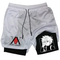 Anime Compression Shorts Breathable Running Sports Gym Workout Hunter X Hunter Performance Shorts with Pockets Summer Sportwaer 1