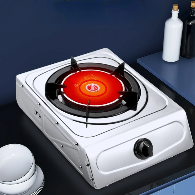 Far Infrared Heavy Fire Desktop Single Stove Liquefied Gas Natural Gas Stove  Stainless Steel Panel Camping Equipment Gas Stoves - AliExpress