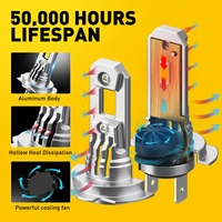 AUXITO 2Pcs Car H7 LED Headlight Bulb Mini Turbo LED High Low Beam 100W For Car Headlamp Auto Head Lamp H7 12V 6500K White - Image 3
