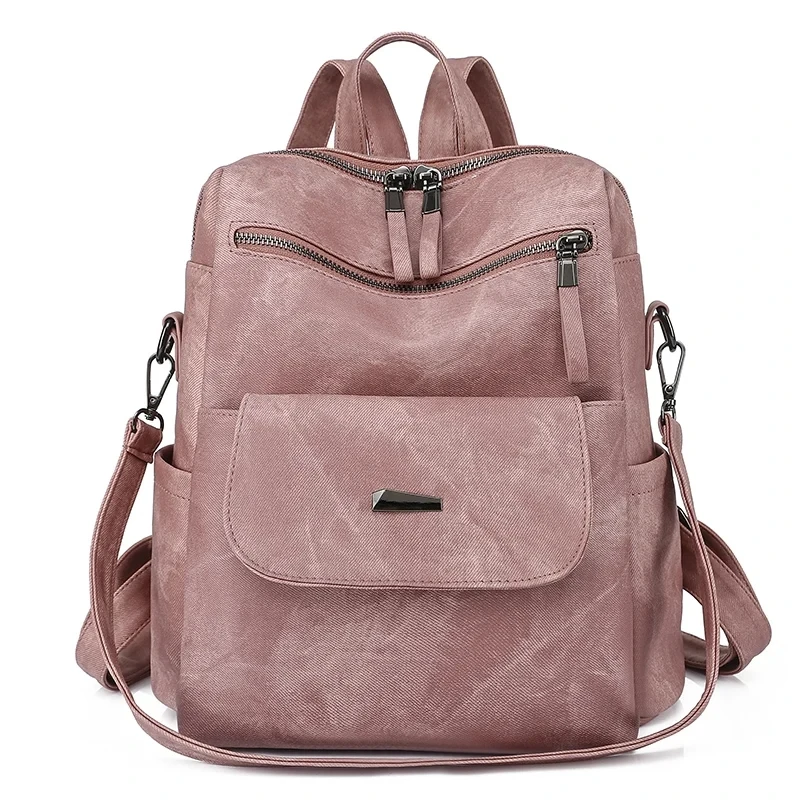 

2024 New Women Backpack High Quality Leather Backpack Multifunction Shoulder Bags School Bags for Teenager Girls Bagpack Mochila