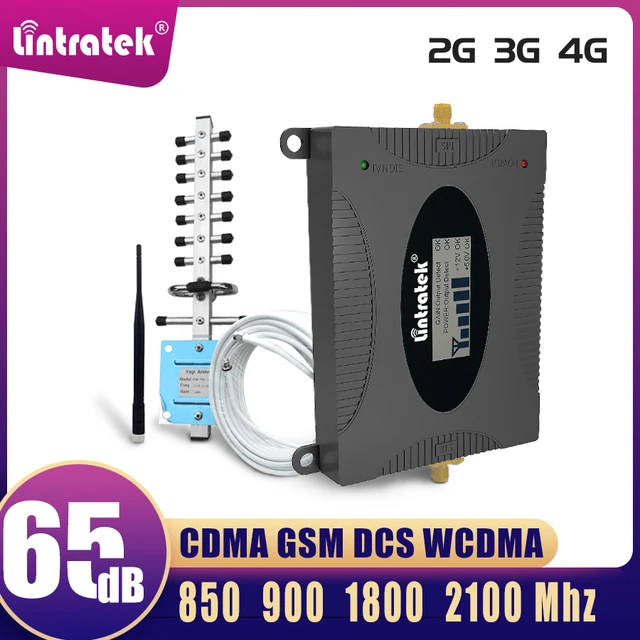 Lintratek – amplificateur GSM 3G 4G double bande 1800 2100 NHZ DCS 2G 4G  900 1800 LTE répéteur Umts 70db avec AGC - AliExpress