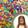 100pcs Hair Beads Pony Beads for Hair Braids 6x9mm Plastic Bead 4mm Large Hole for Kids Girls African Hair Bead Accessories 1