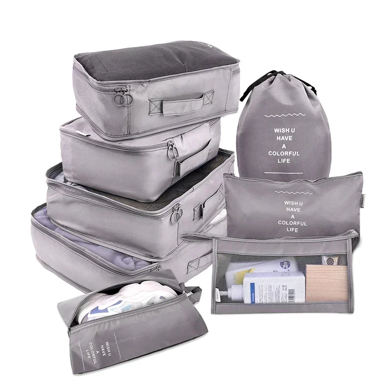 

8/7/6 pieces Set Travel Organizer Storage Bags Suitcase Packing Set Storage Cases Portable Luggage Organizer Clothe Shoe Pouch