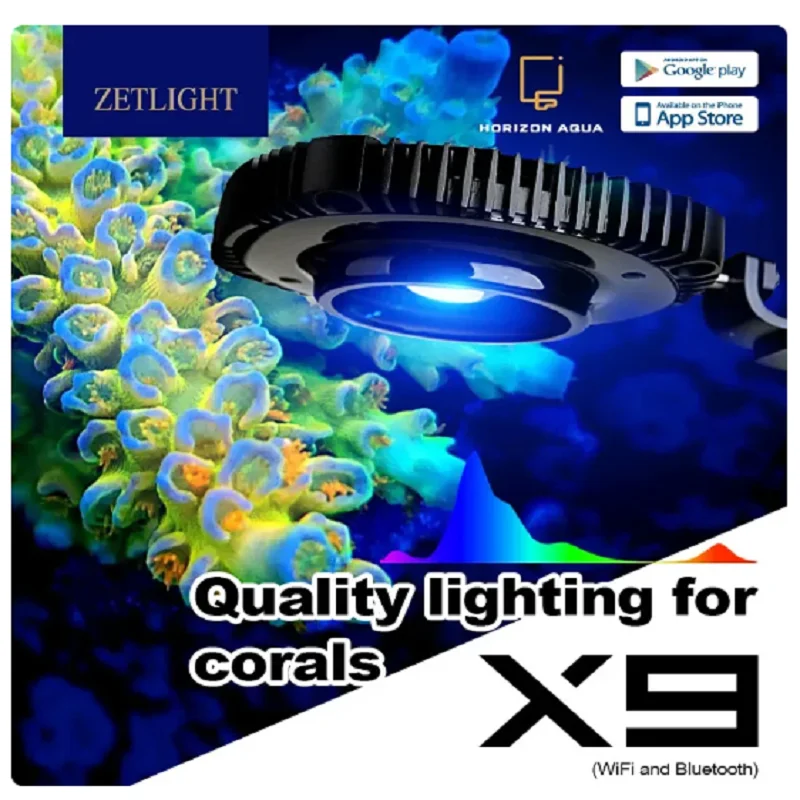 

Zetlight X9 seawater coral light ocean tank light sunrise sunset seawater LED light app control lps sps professional light