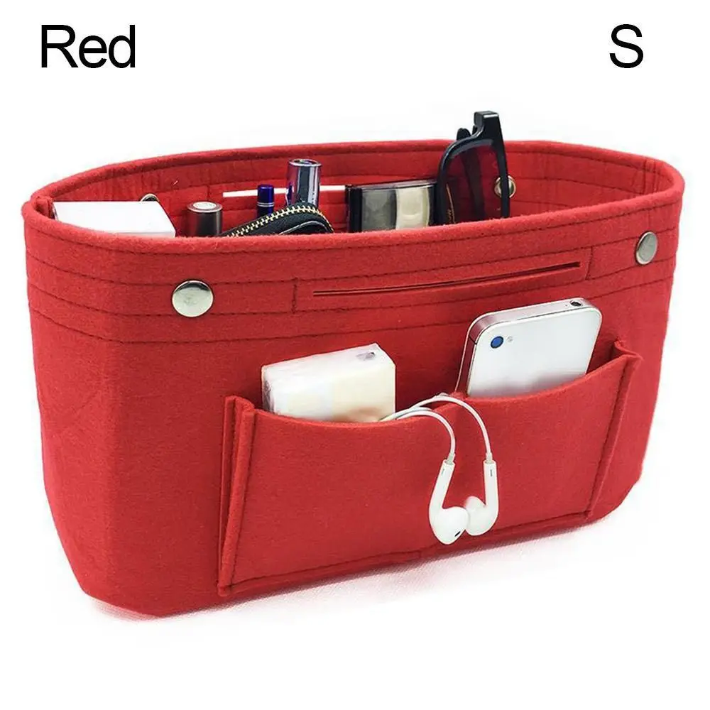 Women's Felt Travel Handbag Organizer and Liner Pouch