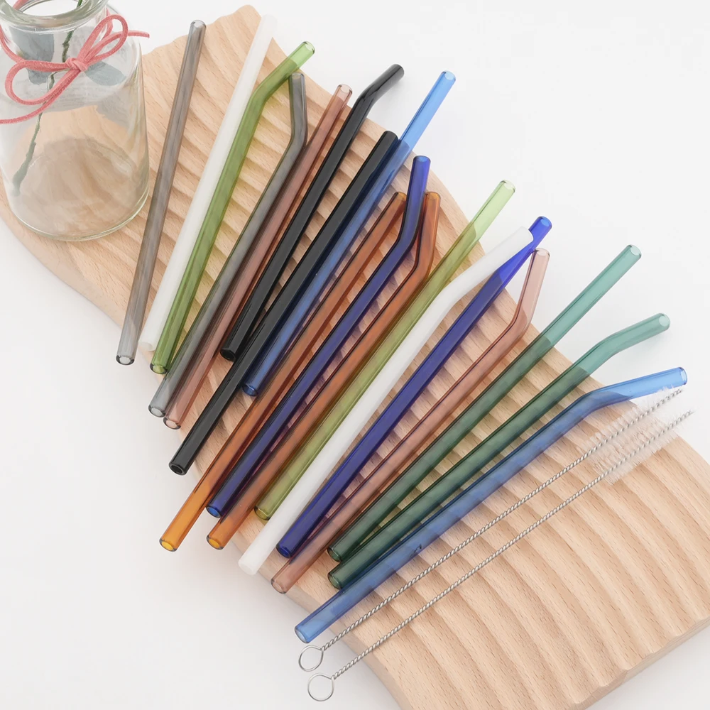 Pailles En Verre (8x230mm) - Transparent (50 Pcs + 3 Brosses