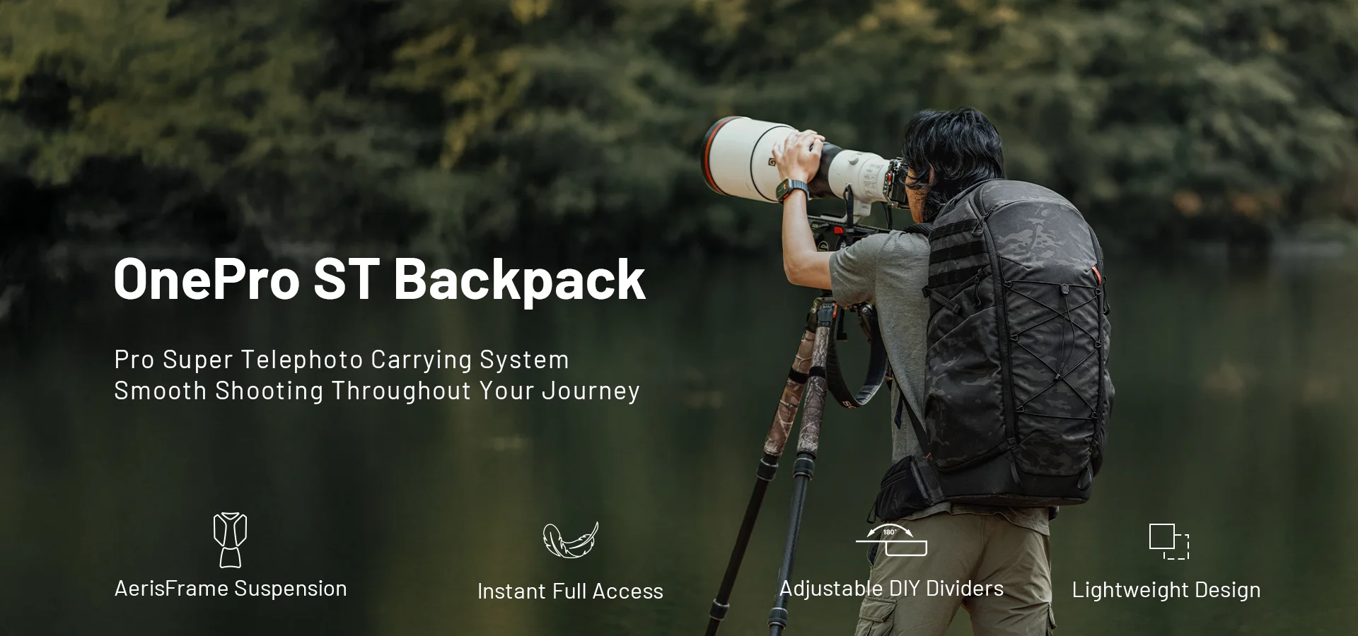 PGYTECH Telefotografie-Tasche Kameratasche Löwenzahn OneProST Telefotografie-Tasche professioneller DSLR-Kameratasche Rucksack – Detail 1