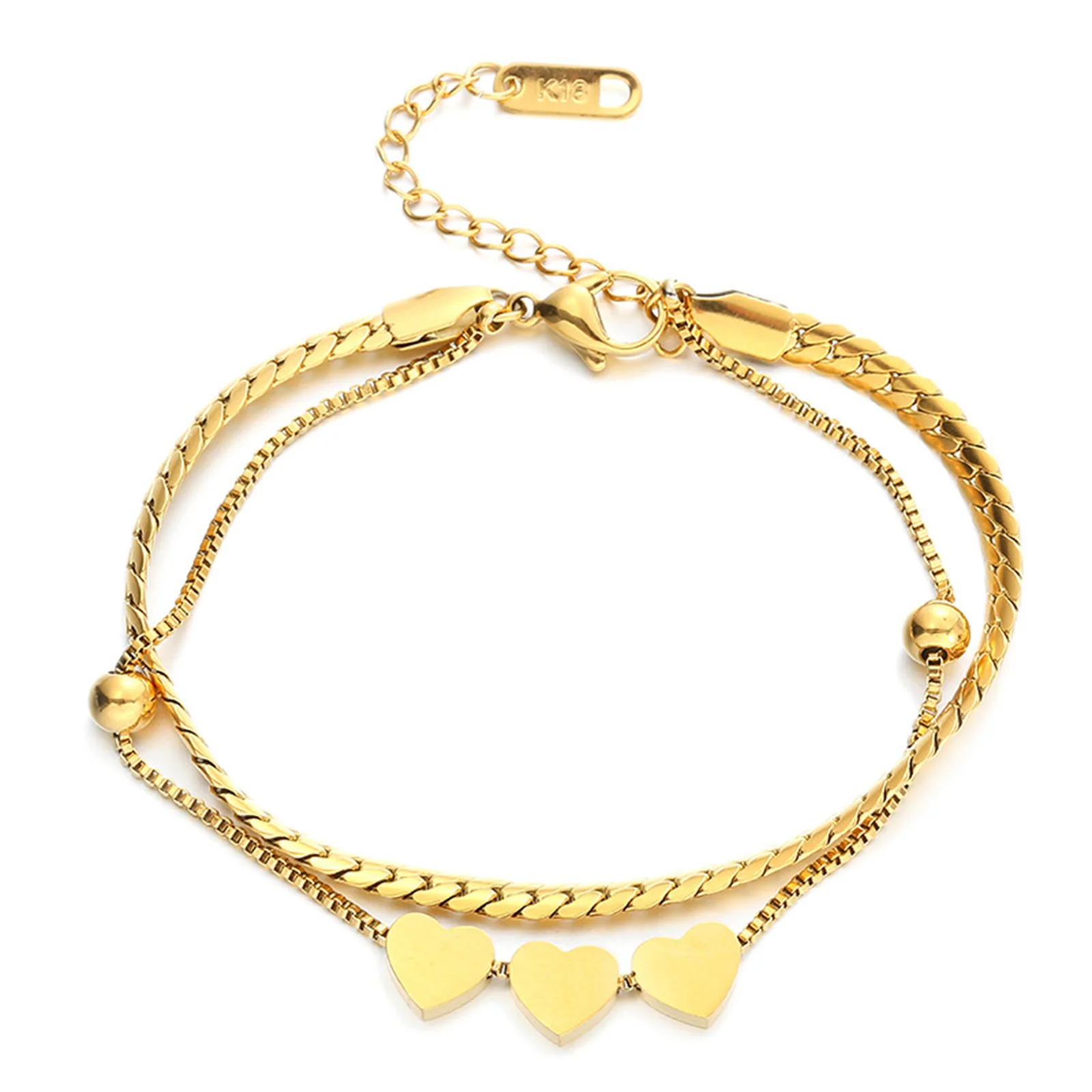 Steel Chains Bracelets | Steel Bracelet Bangle | K18 Gold Chains