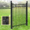 Fencer Wire Heavy Duty Pinnacle Fence Gate, 4Ft Height X 4Ft Width Outdoor Fence Gate, Outdoor Anti-Rust Metal Steel Gate For 2