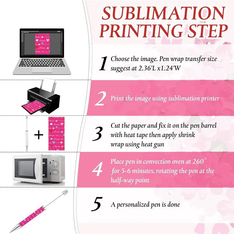 A29F-승화형 비즈 볼펜 메탈릭 블랙 잉크펜 DIY 열전사 볼펜 학용품