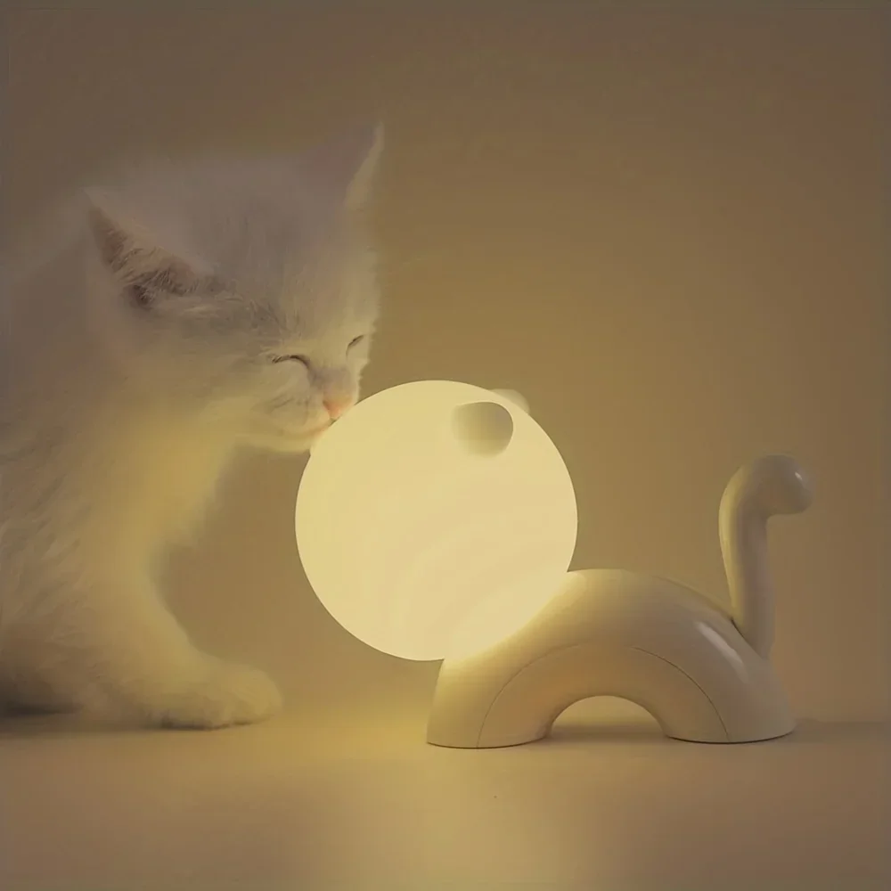 

Pat Light Rechargeable Bedroom Dormitory Bedside Kitten Night Light Ambient Table Lamp Simple Companion Sleep Bedside Lamps