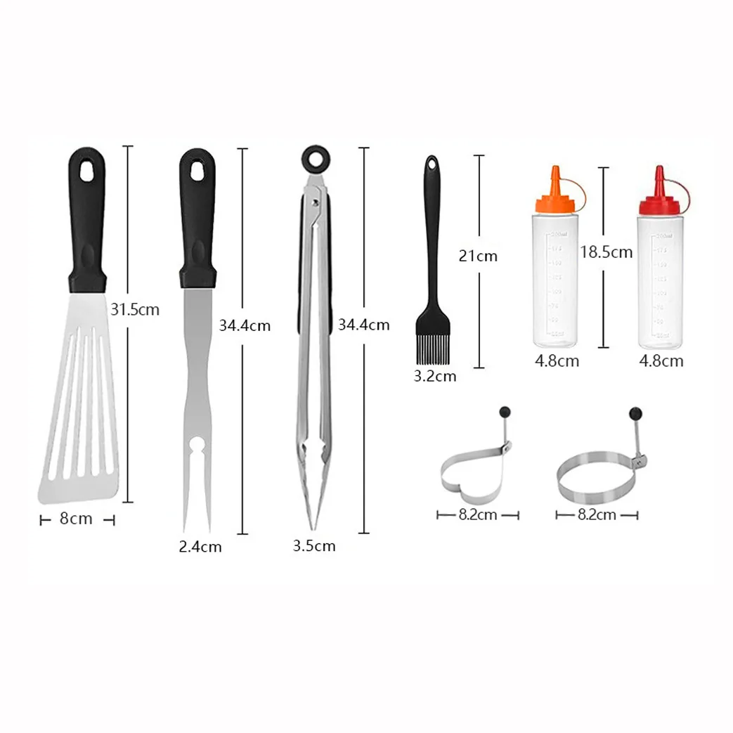 Camping Outdoor BBQ Tool Set Stainless Steel Shovel BBQ Cooking Shovel Combination Grill Set