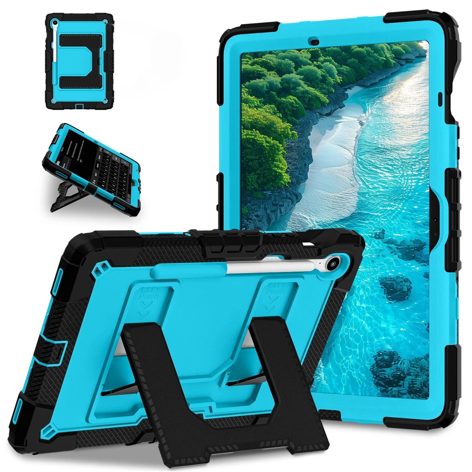Rugged Samsung Tablet Case with Handle Stand and Pen Slot - Shockproof Design