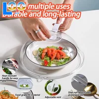 Couvercle anti-éclaboussures pour micro-ondes, couvercle de chauffage pour four domestique, couvercle transparent pour assiette, poignée, accessoires de cuisine 4