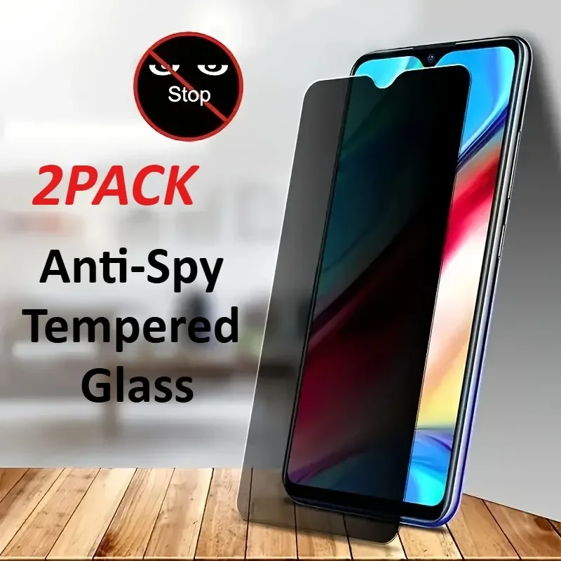 2-Pack Easy Installation Anti-Spy Tempered Glass Privacy Screen Protector