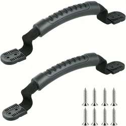 Durable 2-Piece Kayak Carrying Handle Set with Hardware Accessories (Black)