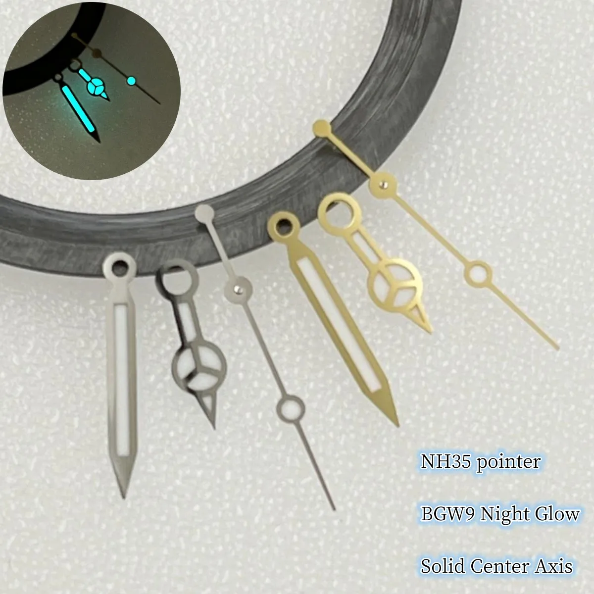 Puntatore Nh35 Rolex Water Ghost Pointer, 2824 Diving Watch Needle, 2836 Swiss Bgw9 Blue Glow, C Factory Solid Center Shaft