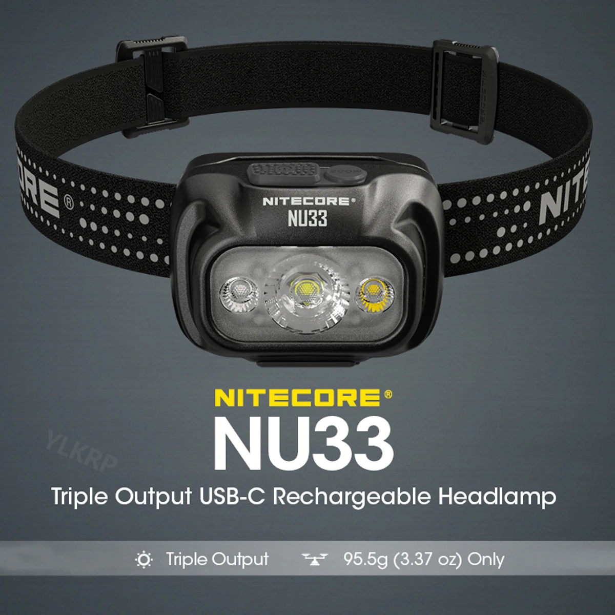 NITECORE NU33 700 lumens triple light source headlight, support USB charging