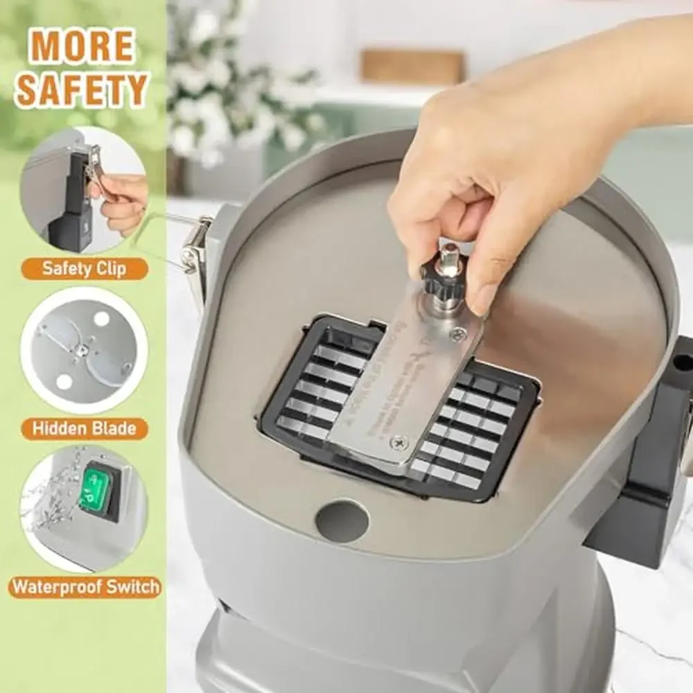 Electric Vegetable Chopper Mandoline Slicer Dicer 4 in 1 Commercial Grade Adjustable Thickness Shredding Onion French Fry Cutter 6