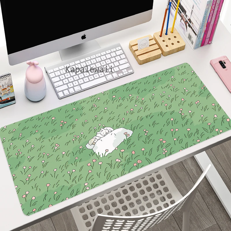 thumbnail image 1 of Alfombrilla de ratón grande para juegos de planta verde, alfombrilla de ratón para gamers tamaño XXL para mesa largo de oficina, escritorio Kawaii para chicas adolescentes y dormitorio, 1 of 5