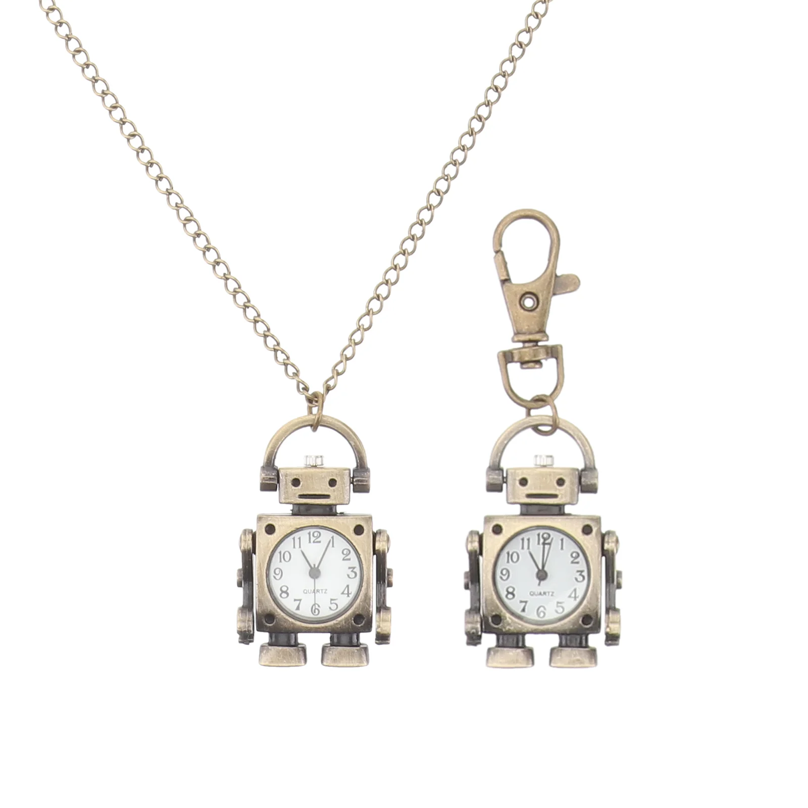 

Keychain Watch, Pocket Watch with Key Buckle Robot Shaped Key Ring Watch Delicate Key Chain Watch Novelty Keychain Hanging