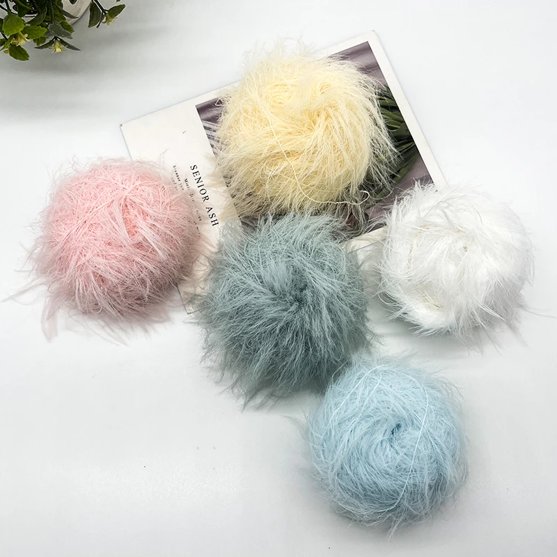 YOMDID 50g/pc Long Plush Yarn Faux Fur Thread Handcraft DIY Sweater Scarf Hat Glove Knitting Yarn Handmade Decor Crochet Yarn 4