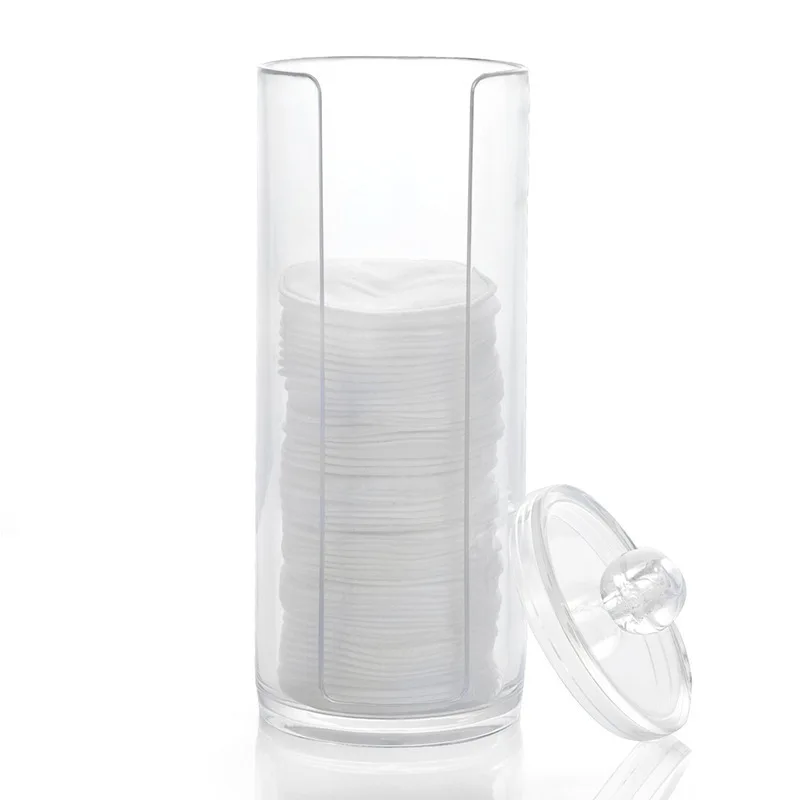 Cosmetic Storage Box Container Jars Transparent Acrylic Makeup Organizer Case Make Up Tools Cotton Pad Qtip Holder Large 3