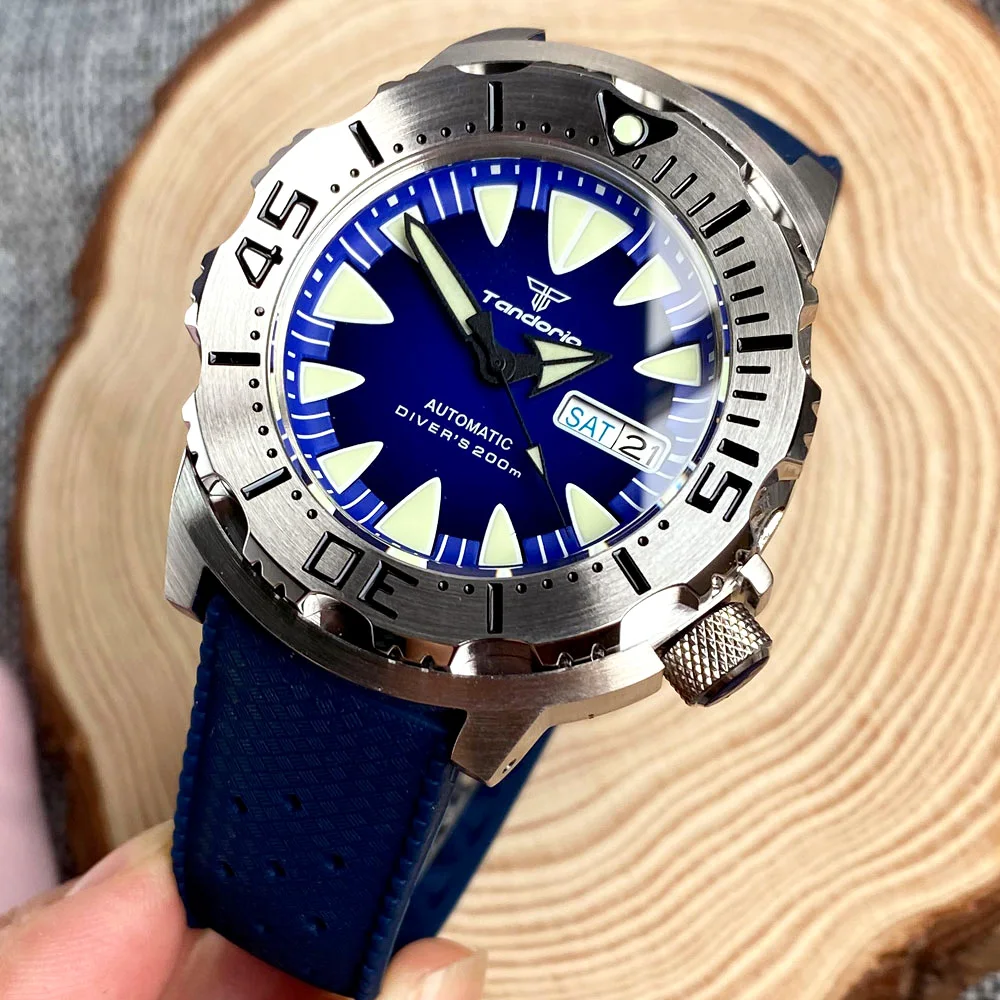 42mm Tandorio wasserdicht Stahl Monster Automatik uhr Männer nh36 