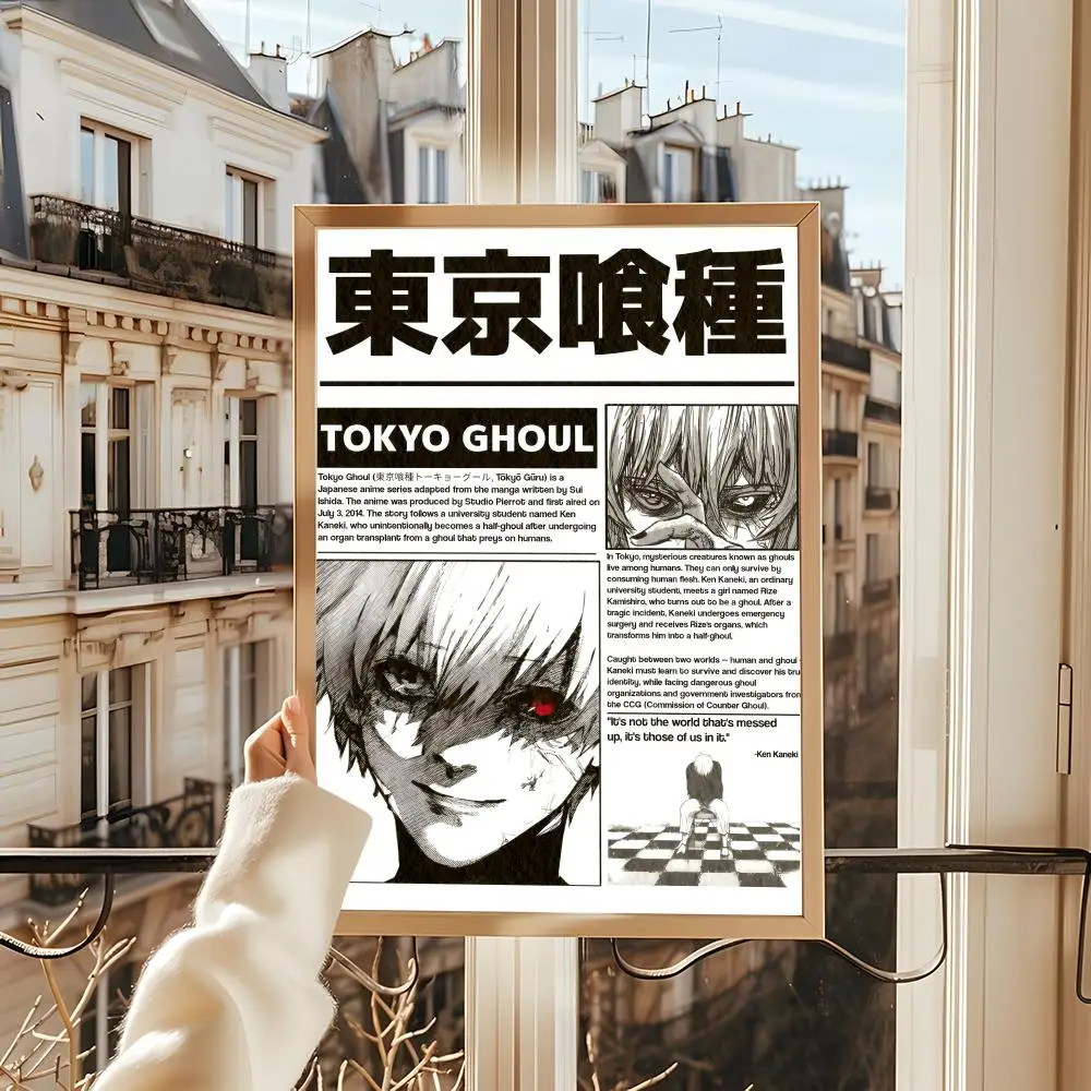 Anime-Inspired Tokyo Ghoul Art Linen Canvas Poster