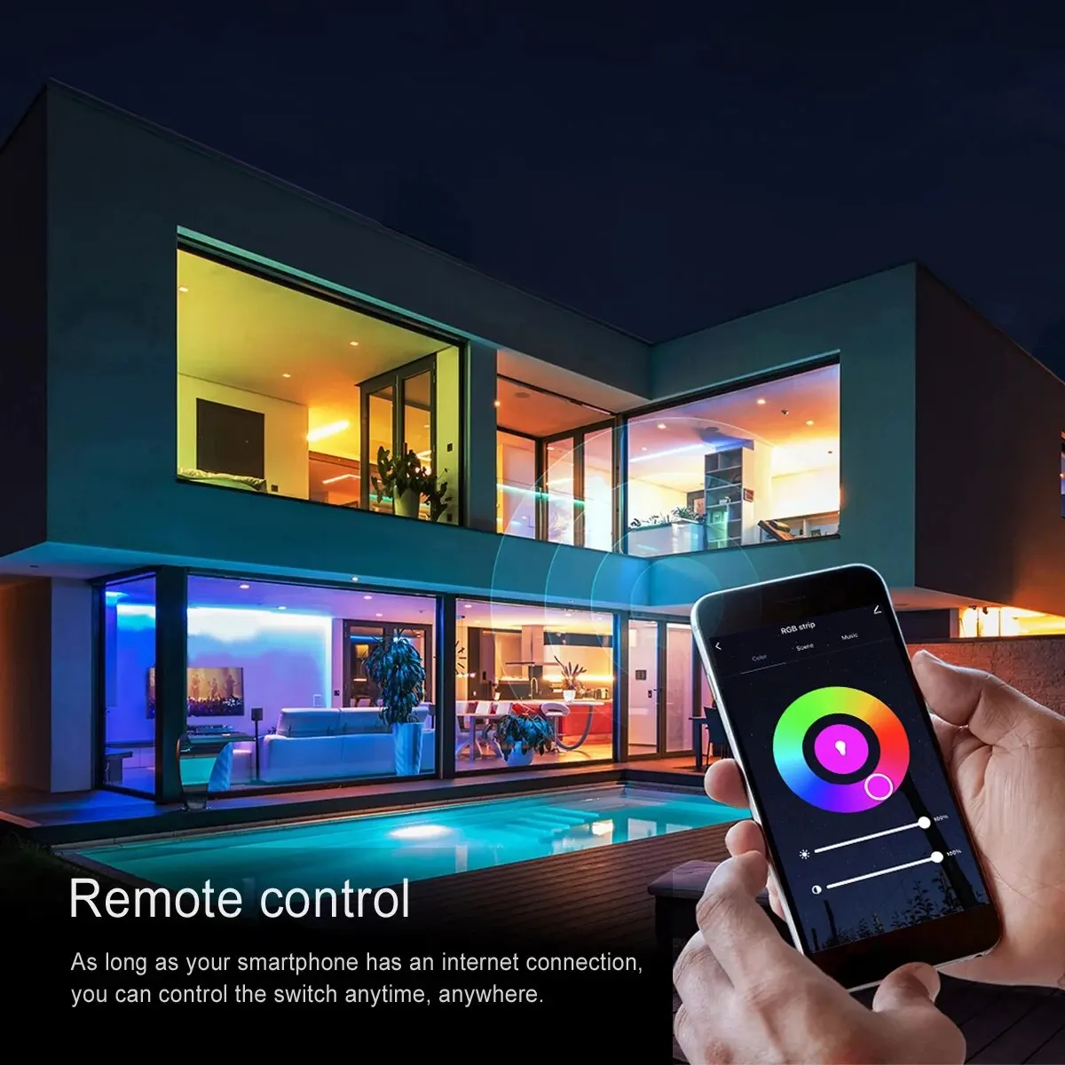 LED Strip Controller Wireless WiFi RGB Controller TUYA Smart Life App Control Dimmer Switch Work With Alexa Google Home For DC12V-24V LED Strip Light led strip controller