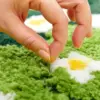 Green Floral Large Bathroom Rugs Bath Mat Non Slip Washable Modern Microfiber Shaggy Tufted Moss Rugs Bedroom Nursery Bathroom 3