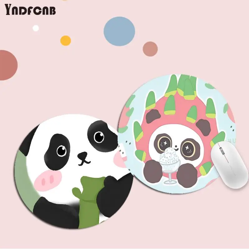 

Panda Cute Animal Mousepad Round Custom Skin Desktop Desk Mat Kawaii Gaming Accessories Students Writing Pad Mouse Pad Padmouse