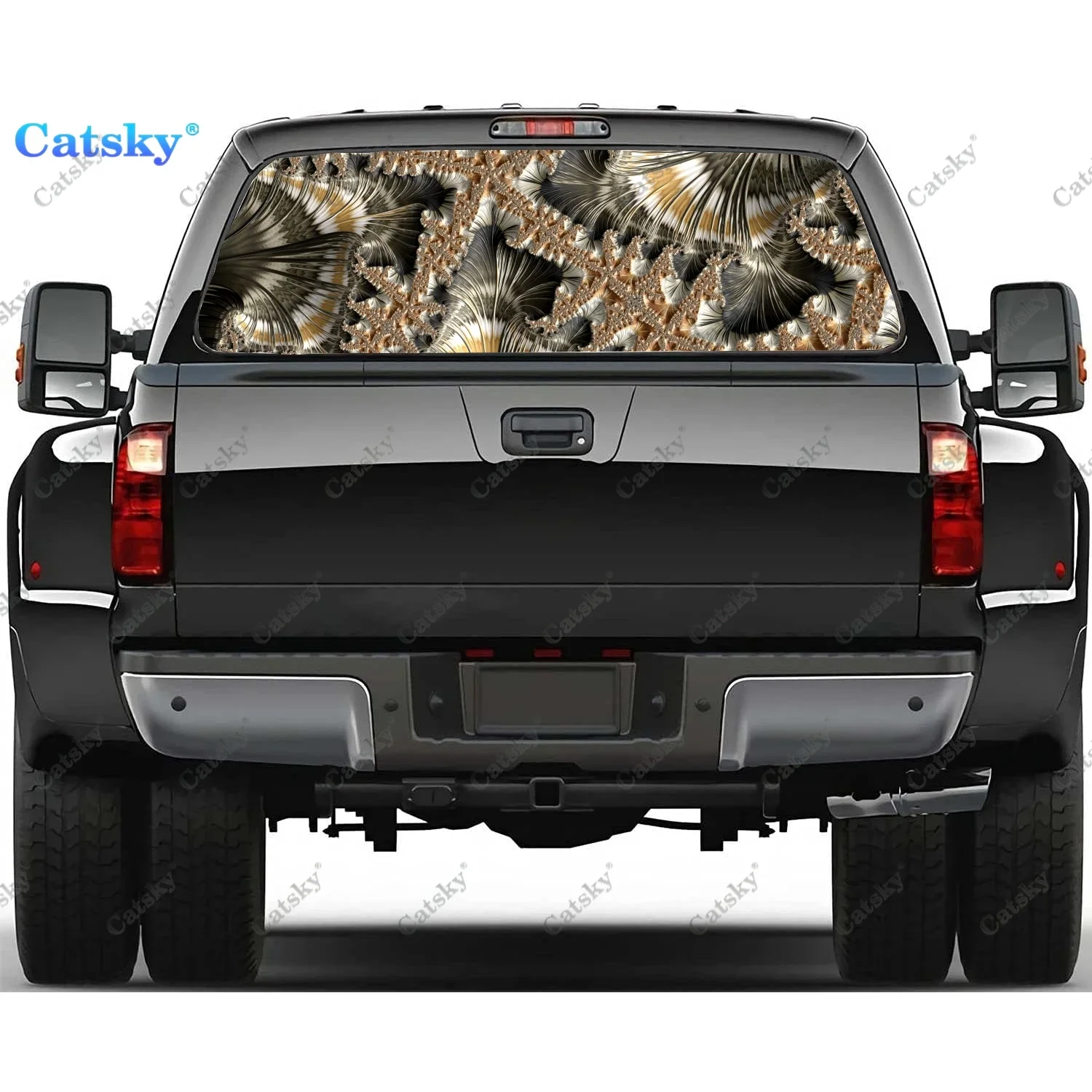 

Metal Multicolor Corals Rear Window Decals for Truck,Pickup Window Decal,Rear Window Tint Graphic Perforated Vinyl Truck Sticker