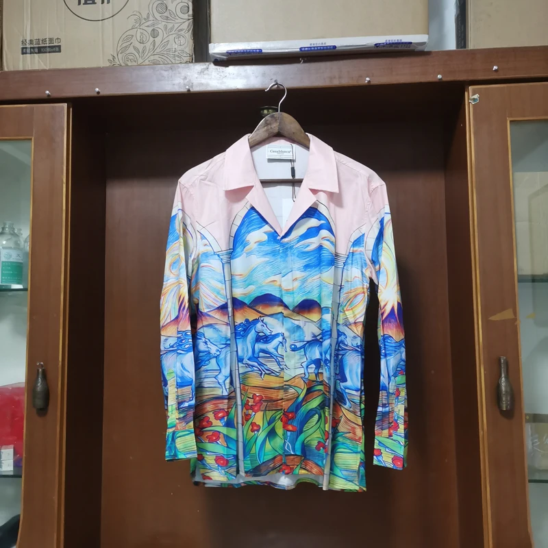 

Футболка с длинным рукавом для мужчин и женщин, стильная рубашка в американском стиле, с рисунком аниме и надписью граффити, в стиле Харадзюку, реальное фото