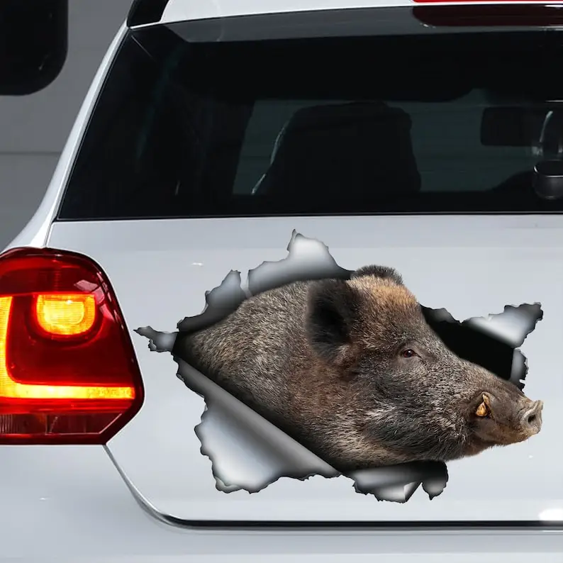 

Наклейка на автомобиль Дикая свинья, магнит дикой свиньи, наклейка Дикая свинья, наклейка на автомобиль