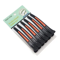Set of 6 Salon - Quality Alligator Hair Clips - Traceless Hairdressing and Styling Tools (F)