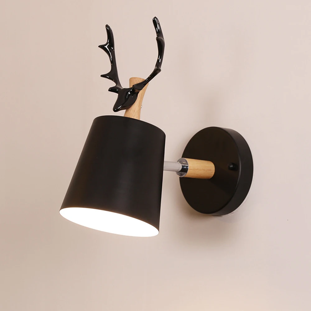 

Nordic E27 Wall Lamp Modern Creative Wall Light Children's Room Antler Bedside Bedroom Lamp Decorated lamp for Restaurant Bar