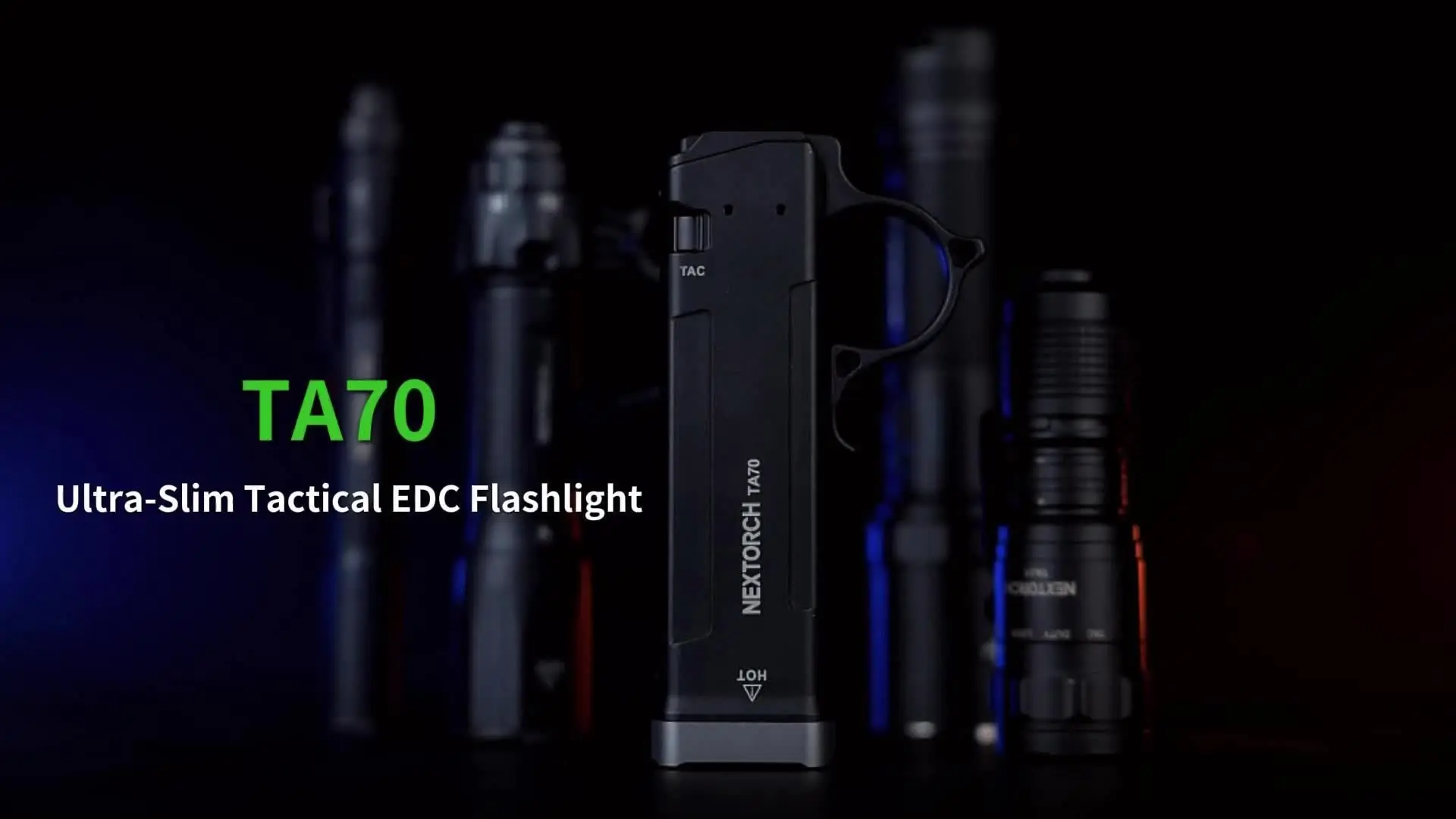 NEXTORCH TA70 EDC タクティカル懐中電灯、フラット懐中電灯、充電式