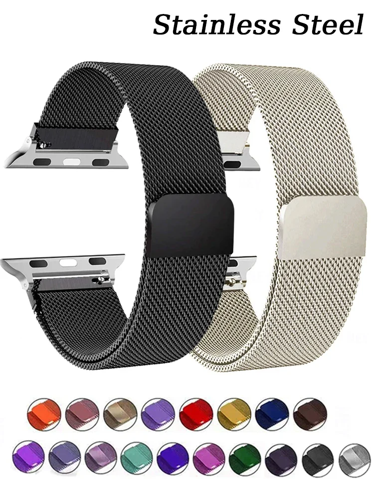 애플 워치 밴드용 스테인레스 스틸 스트랩, 애플 워치 시리즈 9, 8, 7, 6, 5, 4, SE, 울트라-2, 49mm, 45mm, 44mm, 41mm, 40mm