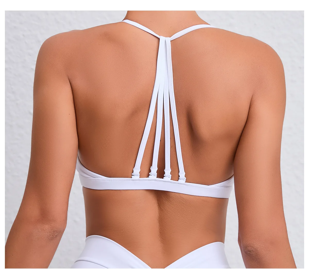Yoga Sports Bra - Lightweight Nylon Spandex Multi Wear Crop Top with Removable Straps