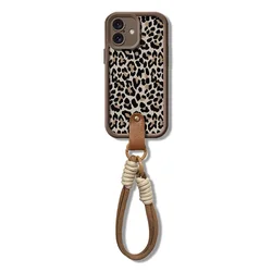 Leopard Print Phone Case with Lanyard and Wrist Chain - Xiaomi 12T Pro (JinGS - JP24 - PKSS - Coff)