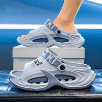 Sandales pour hommes, style slip-on, 2 en 1, été, extérieur, semelle épaisse, antidérapantes, imperméables, chaussures de conduite 1