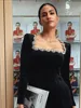Red Velvet Square Collar Long Sleeve Mini Dress Elegant High Waist A-line Beaded Dresses Lady Christmas Evening Party Vestidos ﻿ 4