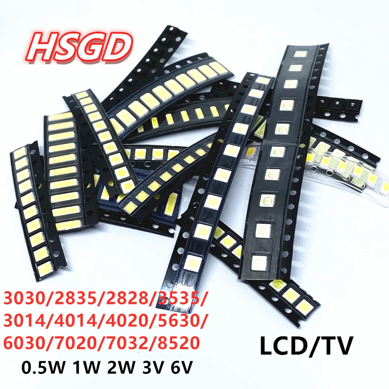 SMD LED 키트, TV 백라이트 비드용 콜드 화이트, 170 개, 1W-2W, 3..
