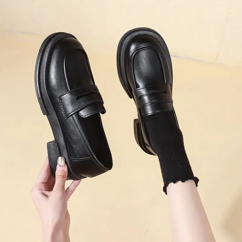 2026 New Japanese Style College Student Shoes Cosplay Lolita Shoes for Women/Girl Fashion Black/Coffee Uniform Platform Shoes - Image 5